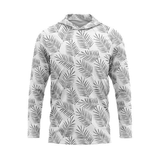 Palms Long Sleeve Hooded Performance T Shirt - campink